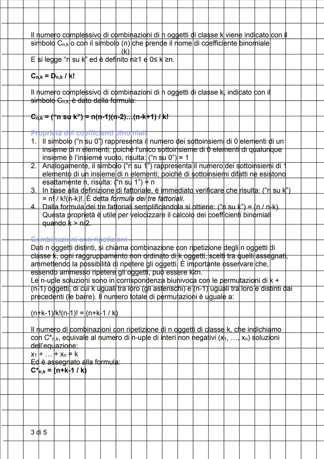 Calcolo Combinatorio
INTRODUZIONE AL CALCOLO COMBINATORIO
Il calcolo combinatorio è la parte della matematica che ha che oggetto il calcolo 