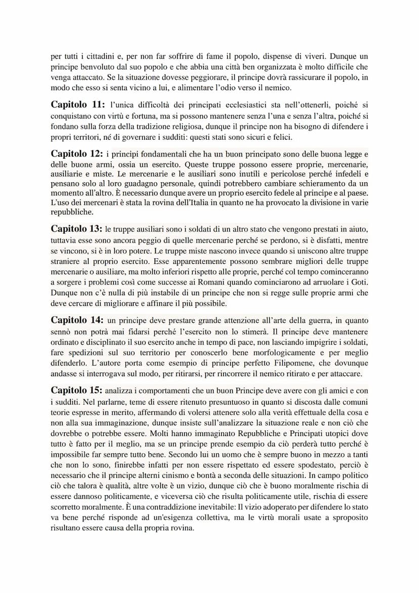 Riassunto de "Il principe" di Machiavelli
Machiavelli tratta dei principati nel Principe e della repubblica nei Discorsi. Se nel secondo
l'a