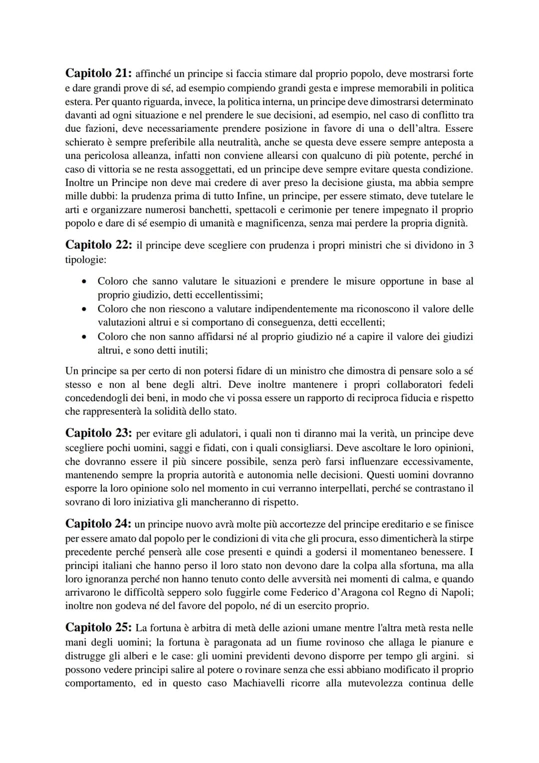 Riassunto de "Il principe" di Machiavelli
Machiavelli tratta dei principati nel Principe e della repubblica nei Discorsi. Se nel secondo
l'a