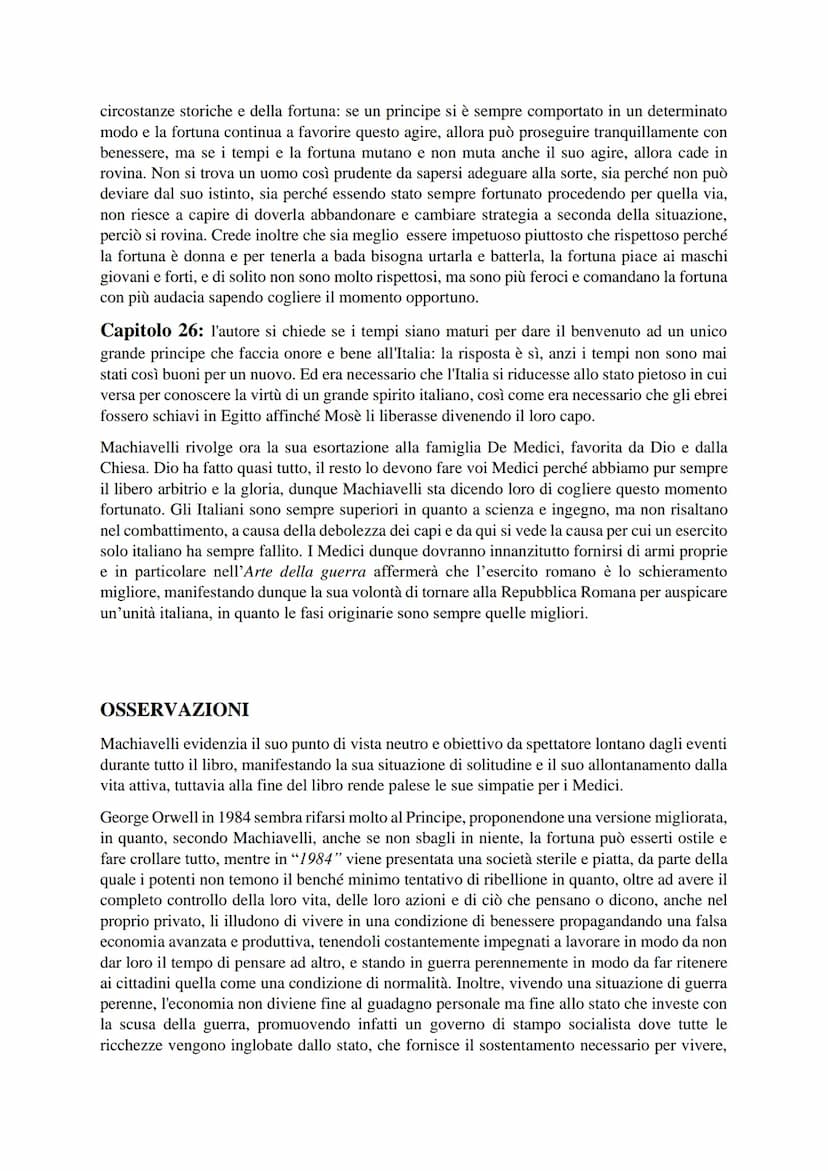 Riassunto de "Il principe" di Machiavelli
Machiavelli tratta dei principati nel Principe e della repubblica nei Discorsi. Se nel secondo
l'a