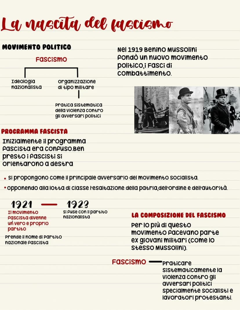 Il fascismo
∙Dopoguerra
senso di delusione per gli
esiti del conflitto.
Vittoria mutilata
L'Italia pur rientrando tra le nazioni vincitrici
