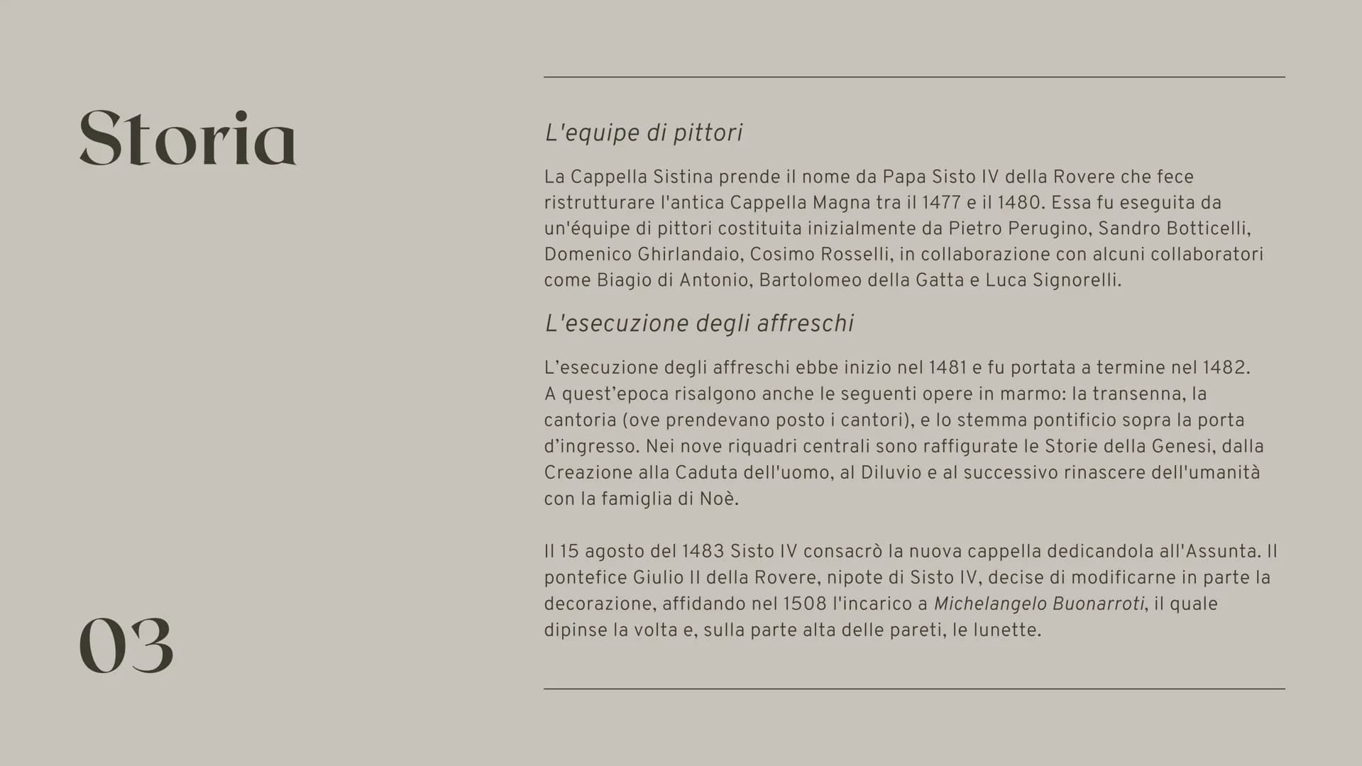 Cappella Sistina
4^B Linguistico, Liceo G. Bagatta
A.S. 2022/2023
R₂
Marta Gazzaretti, Anna Linzalone,
Sofia Masseroli, Aurora Paganini,
Tom