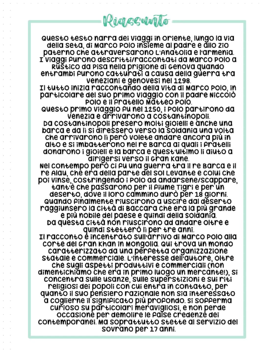 Il Milione
Attore
Marco Polo
- MOSUI
-Baghdad
- Tabriz (Iraq)
- yaza (Persia)
- ormuz (porto)
- Deserto del Gobi (khorasan)
•Luoghi
attuale 