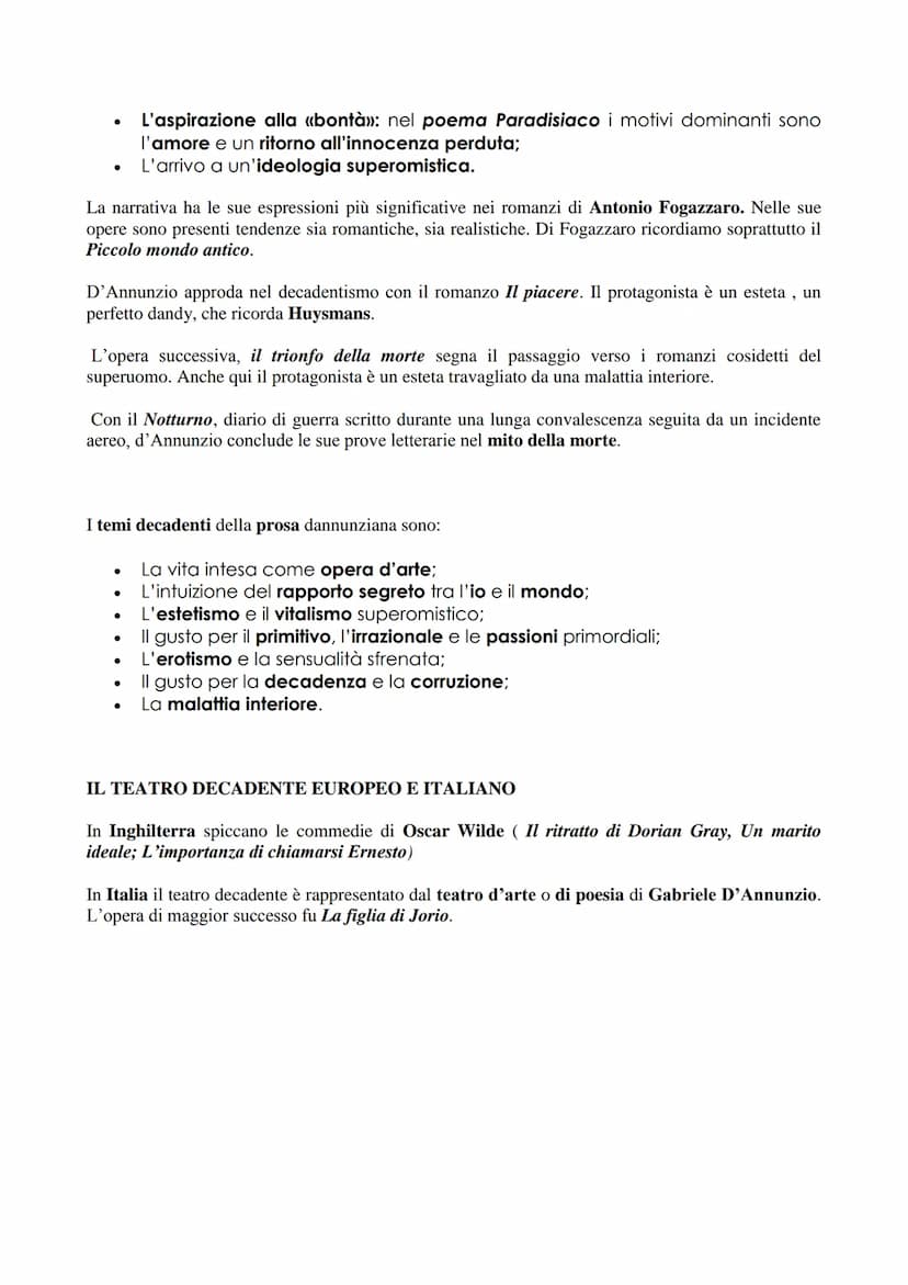 IL DECADENTISMO
Nella seconda metà dell'800 si sviluppa in Francia una corrente culturale destinata ad influire su
tutta la letteratura del 