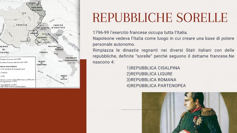 NAPOLEONE BONAPARTE
UNO DEI PIU GRANDI STRATEGHI DI TUTTI I TEMPI Con la conclusione della fase termidoriana ebbe
inizio una nuova stagione 