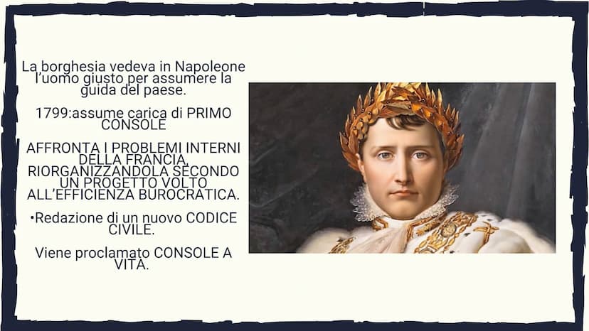 NAPOLEONE BONAPARTE
UNO DEI PIU GRANDI STRATEGHI DI TUTTI I TEMPI Con la conclusione della fase termidoriana ebbe
inizio una nuova stagione 