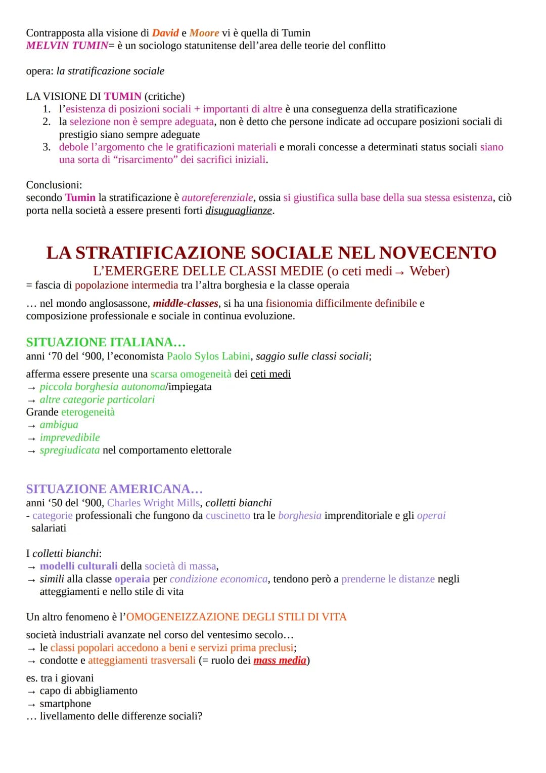 LA SOCIETÀ:
STRATIFICAZIONE E DISUGUAGLIANZE
STRATIFICAZIONE SOCIALE =
Presenza nella società di una serie di livelli che si differenziano p