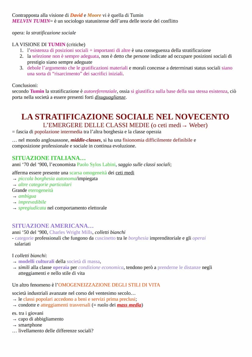 LA SOCIETÀ:
STRATIFICAZIONE E DISUGUAGLIANZE
STRATIFICAZIONE SOCIALE =
Presenza nella società di una serie di livelli che si differenziano p