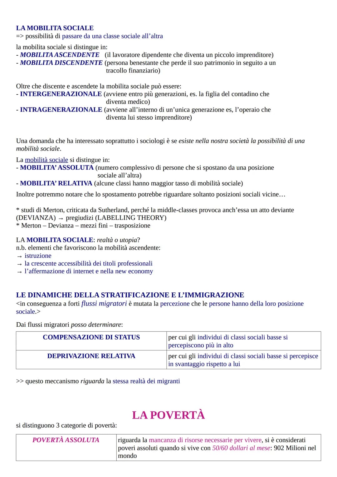 LA SOCIETÀ:
STRATIFICAZIONE E DISUGUAGLIANZE
STRATIFICAZIONE SOCIALE =
Presenza nella società di una serie di livelli che si differenziano p
