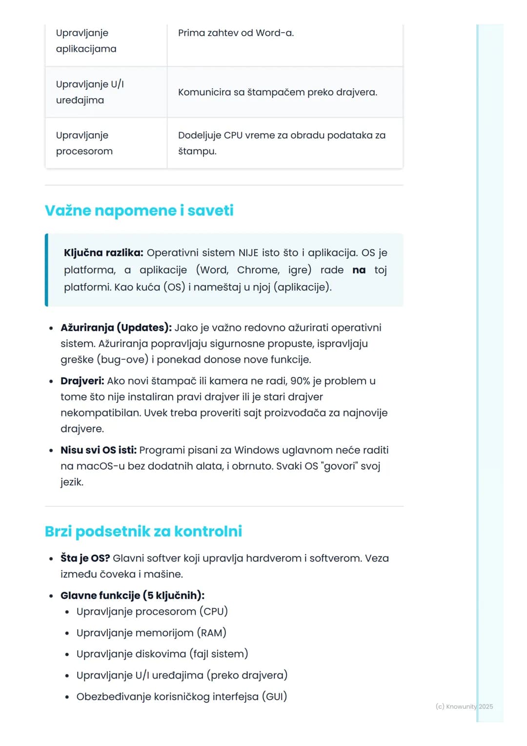 # Uloga i funkcije operativnog
sistema

Uvod i pregled

Operativni sistem (OS) je najvažniji program na računaru. Možemo ga
zamisliti kao "š