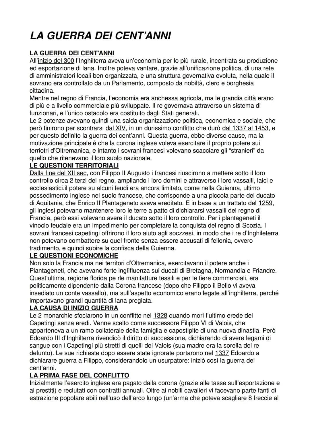 La guerra dei cent’anni e l’ascesa degli stati nazionali