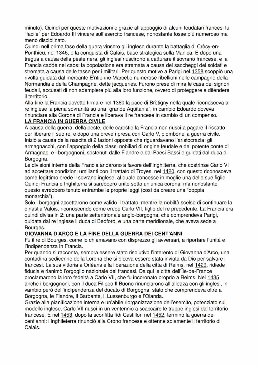 LA GUERRA DEI CENT'ANNI
LA GUERRA DEI CENT'ANNI
All'inizio del 300 l'Inghilterra aveva un'economia per lo più rurale, incentrata su produzio