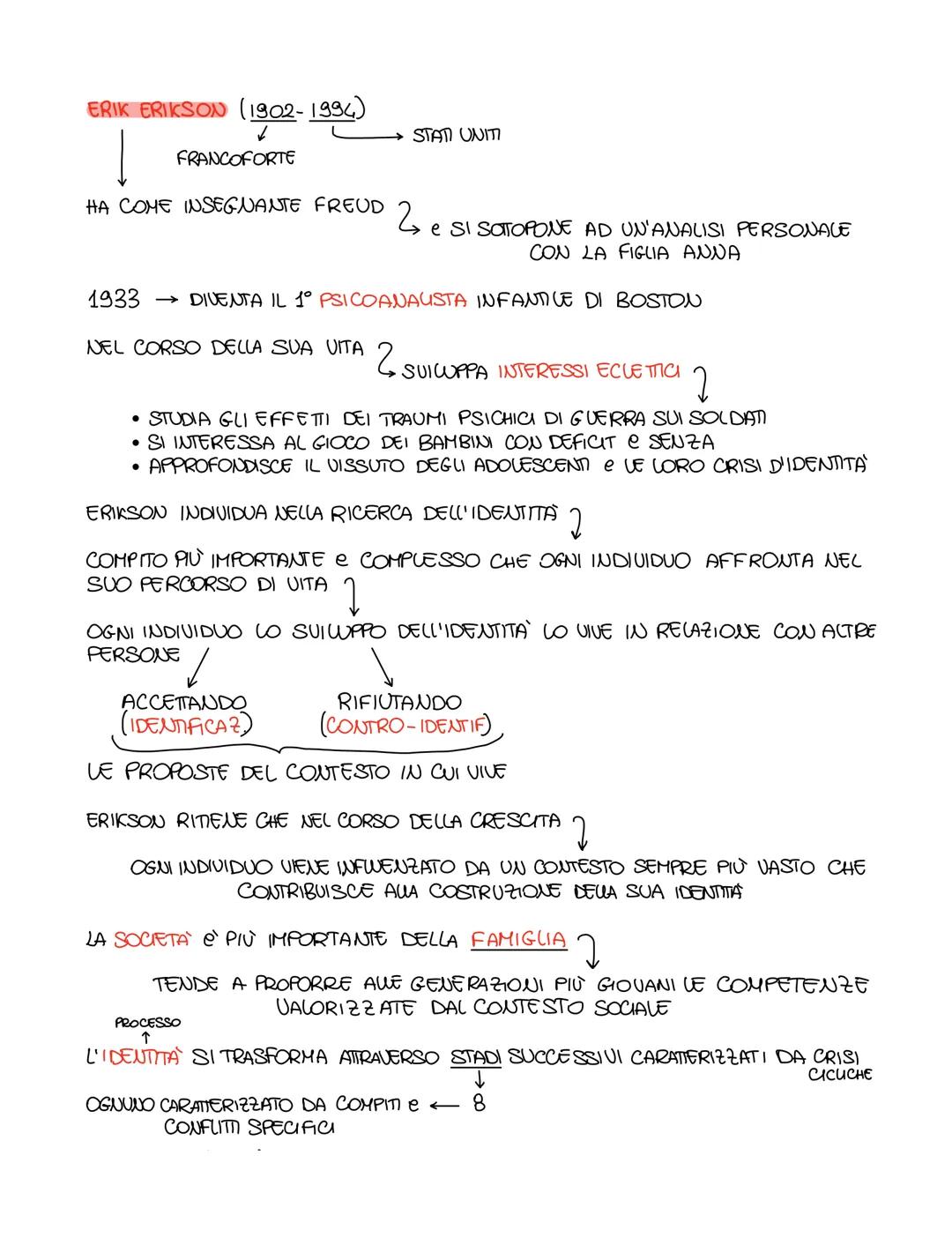 ERIK ERIKSON (1902-1994)

|
FRANCOFORTE
STATI UNITI

HA COME INSEGNANTE FREUD
2
e SI SOTTOPONE AD UN'ANALISI PERSONALE
CON LA FIGLIA ANNA

1