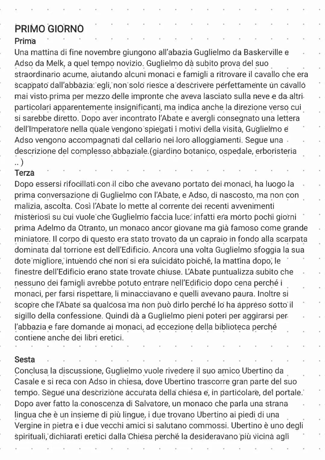 IL NOME DELLA ROSA riassunto