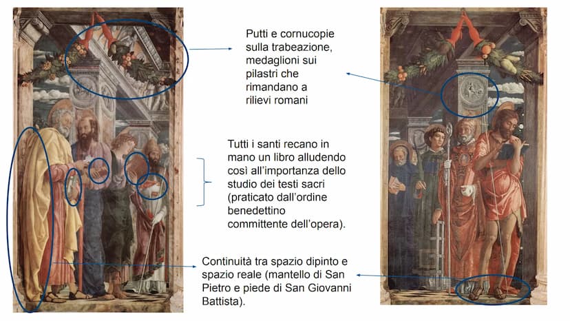 ●
●
●
Andrea Mantegna
1431-1506
Formazione presso la bottega di F. Squarcione (artista molto
discusso e appassionato arte antica), per sfrut