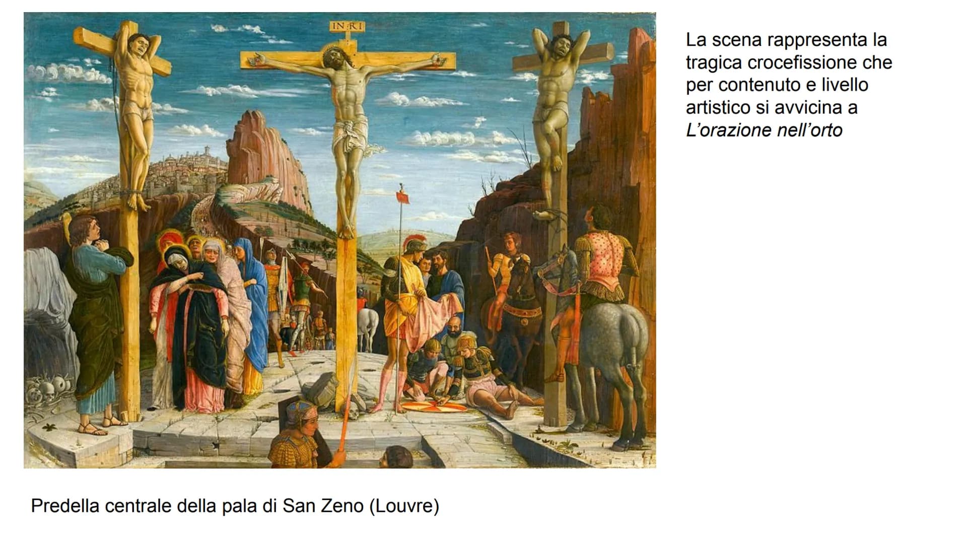 ●
●
●
Andrea Mantegna
1431-1506
Formazione presso la bottega di F. Squarcione (artista molto
discusso e appassionato arte antica), per sfrut