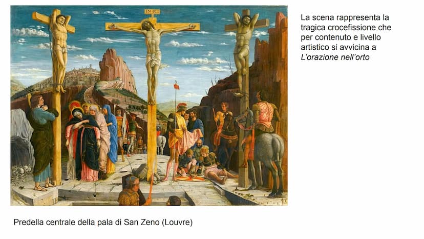 ●
●
●
Andrea Mantegna
1431-1506
Formazione presso la bottega di F. Squarcione (artista molto
discusso e appassionato arte antica), per sfrut