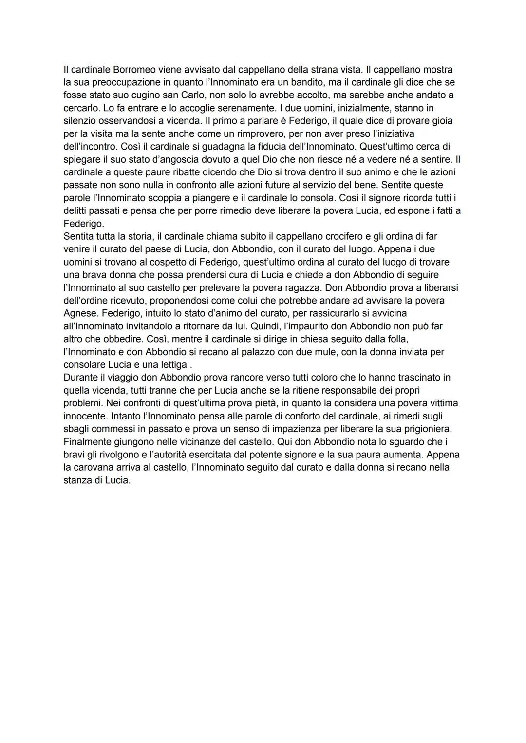 II cardinale Borromeo viene avvisato dal cappellano della strana vista. Il cappellano mostra
la sua preoccupazione in quanto l'Innominato er