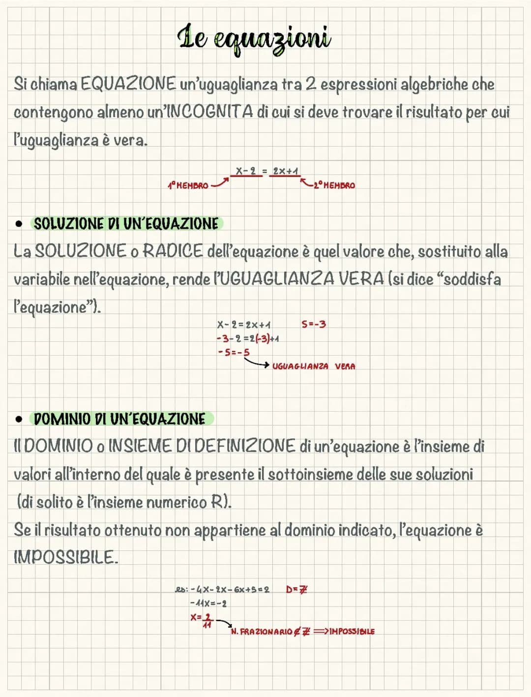 Le Equazioni Lineari