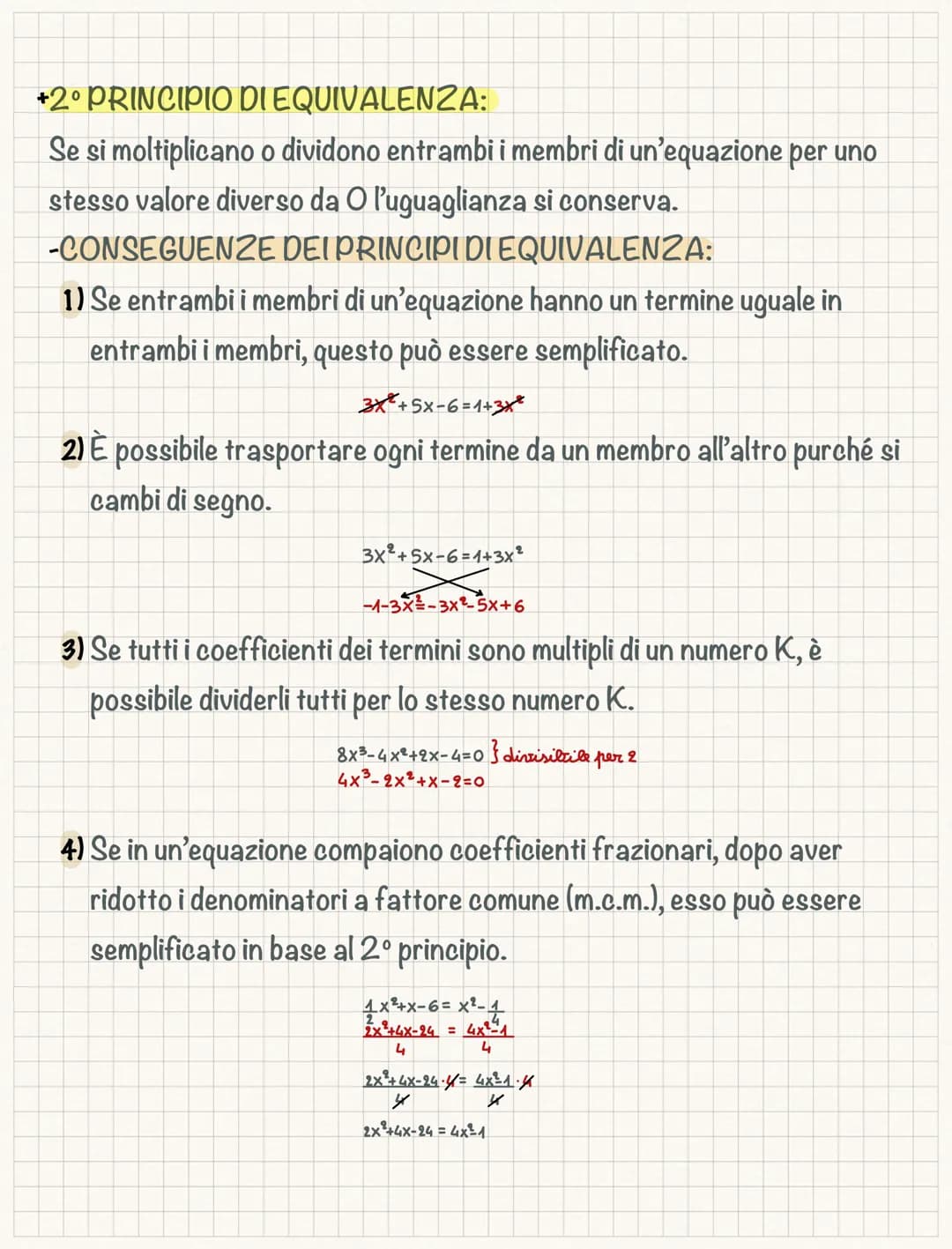 Le equazioni
Si chiama EQUAZIONE un'uguaglianza tra 2 espressioni algebriche che
contengono almeno un'INCOGNITA di cui si deve trovare il ri
