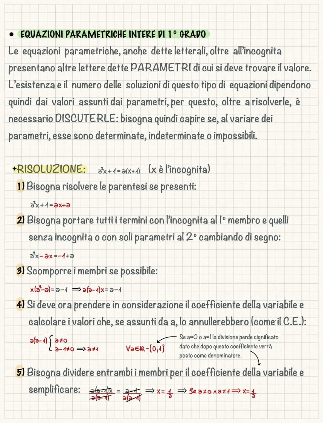 Le equazioni
Si chiama EQUAZIONE un'uguaglianza tra 2 espressioni algebriche che
contengono almeno un'INCOGNITA di cui si deve trovare il ri