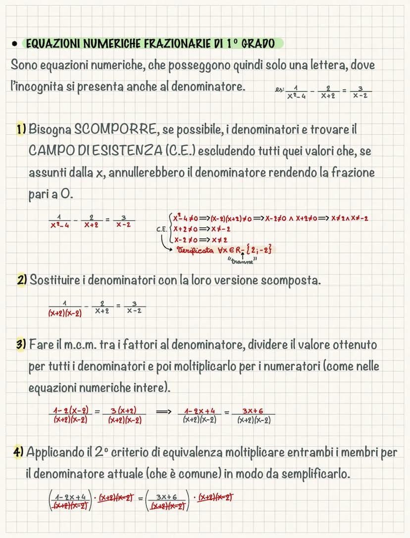 Le equazioni
Si chiama EQUAZIONE un'uguaglianza tra 2 espressioni algebriche che
contengono almeno un'INCOGNITA di cui si deve trovare il ri