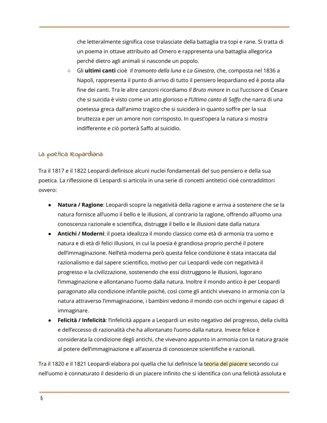 Il Romanticismo - Alessandro Manzoni e Giacomo Leopardi
CARATTERI GENERALI DEL ROMANTICISMO
Il romanticismo è una corrente filosofica, lette