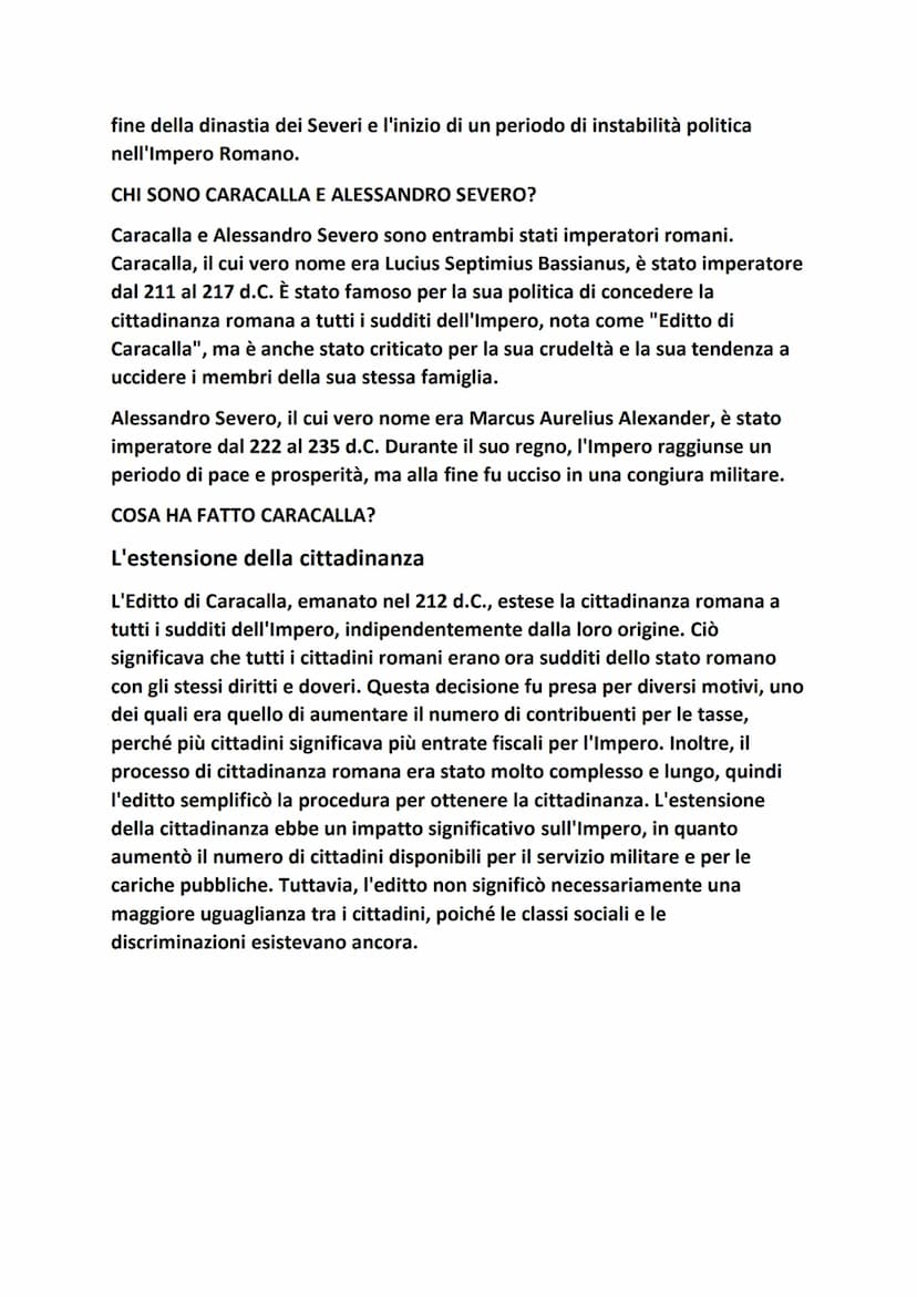 L'ETA DEI SEVERI
L'età dei Severi fu un periodo storico dell'Impero Romano che si estese dal
193 al 235 d.C. Durante questo periodo, l'imper