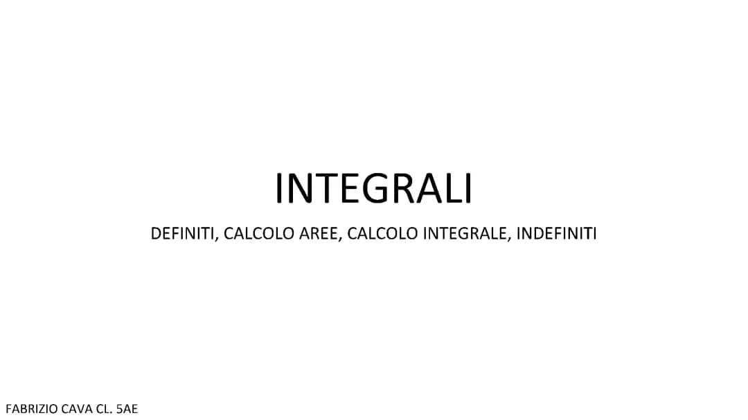 INTEGRALI DEFINITI E INDEFINITI, CALCOLO INTEGRALE E AREE