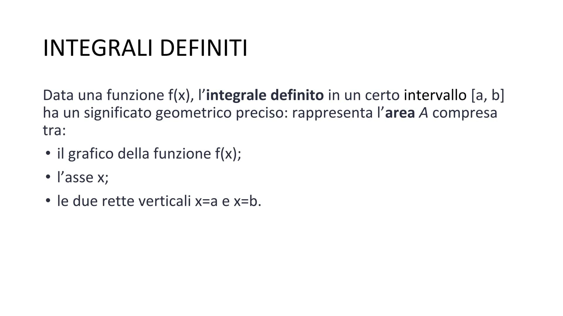 FABRIZIO CAVA CL. 5AE
INTEGRALI
DEFINITI, CALCOLO AREE, CALCOLO INTEGRALE, INDEFINITI INTEGRALI DEFINITI
Data una funzione f(x), l'integrale