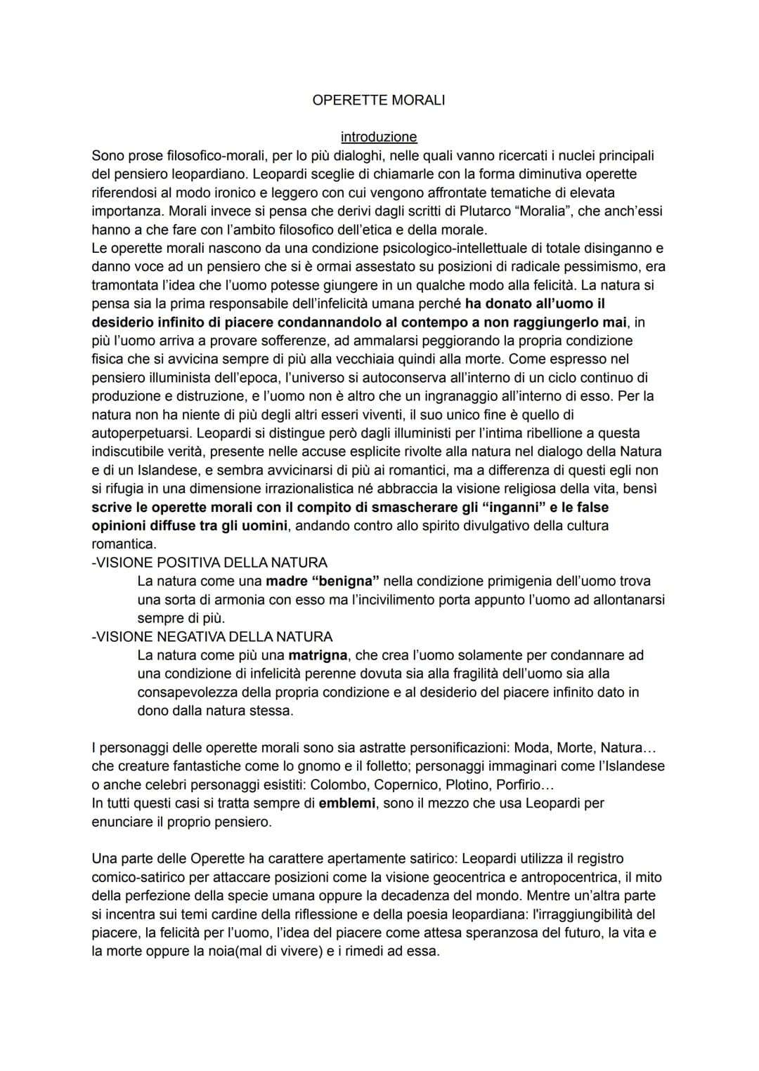 OPERETTE MORALI
introduzione
Sono prose filosofico-morali, per lo più dialoghi, nelle quali vanno ricercati i nuclei principali
del pensiero