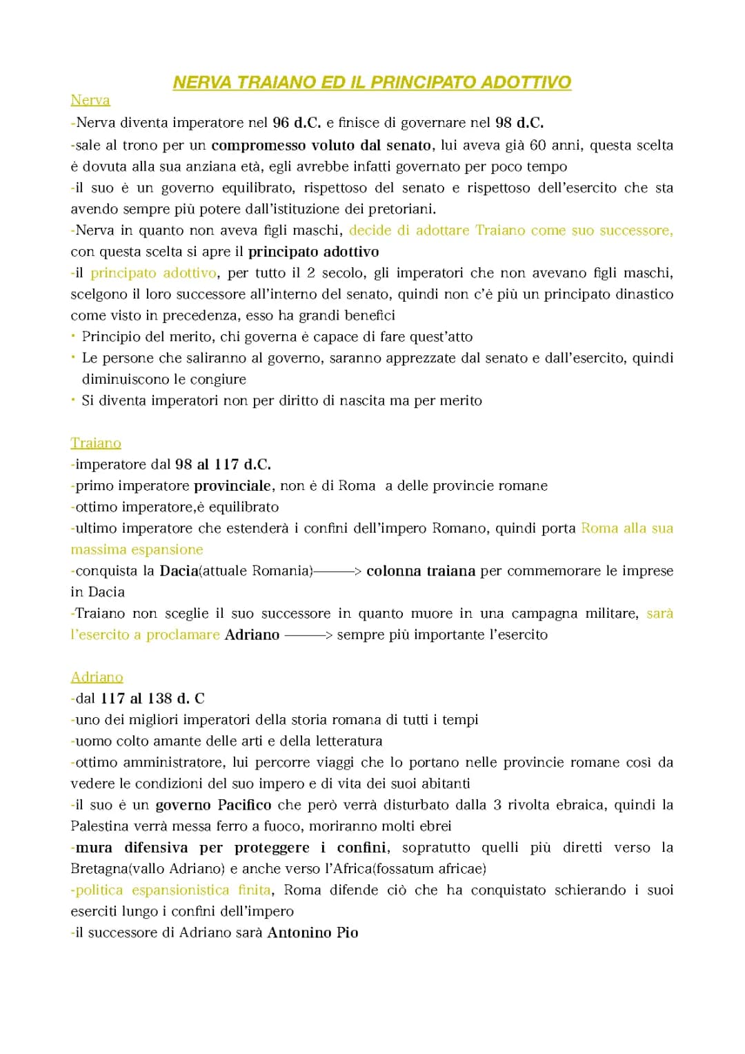 NERVA TRAIANO ED IL PRINCIPATO ADOTTIVO