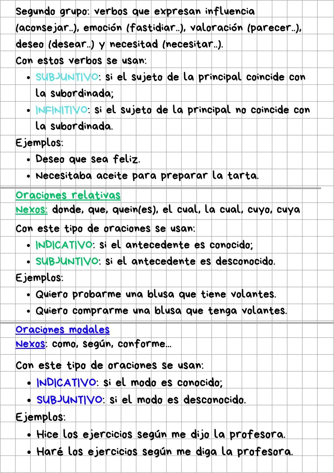 # Oraciones subordinadas

## Oraciones finales

**Nexos:** para (que) a fin de que, con el fin de que,
porque, con objetivo de (que), con la