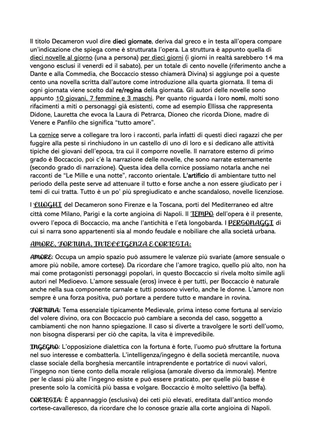GIOVANNI BOCCACCIO
La VITA di Boccaccio è stata abbastanza difficile da ricostruire dato che nelle sue stesse
opere è difficile riconoscere 
