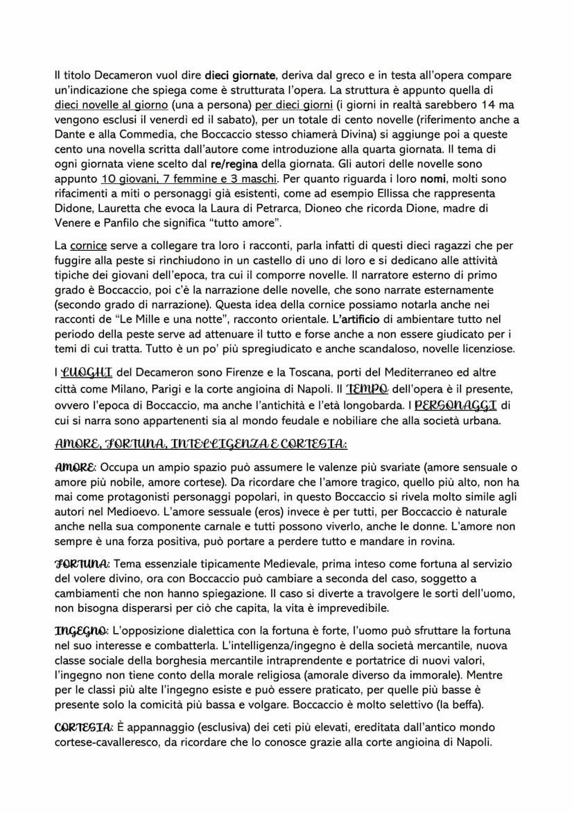 GIOVANNI BOCCACCIO
La VITA di Boccaccio è stata abbastanza difficile da ricostruire dato che nelle sue stesse
opere è difficile riconoscere 