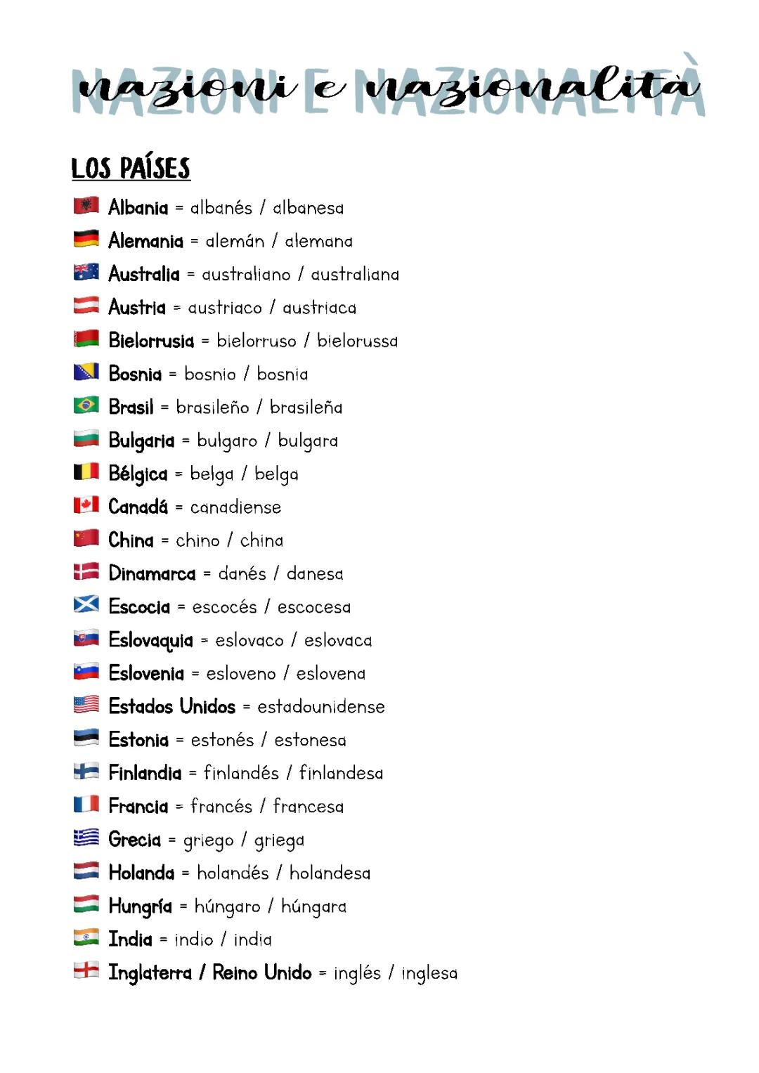 Nacionalidades