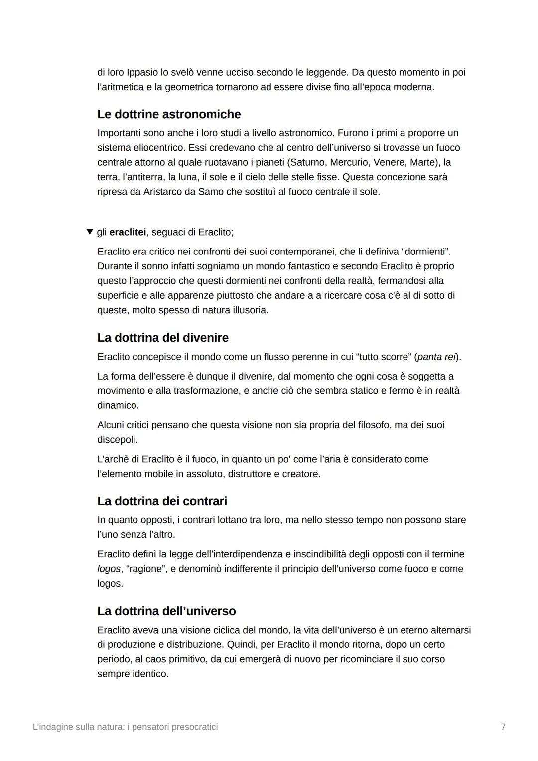 V
L'indagine sulla natura: i pensatori
presocratici
▼ La nascita della filosofia greca
La tradizione concorda nel ritenere che il pensiero f