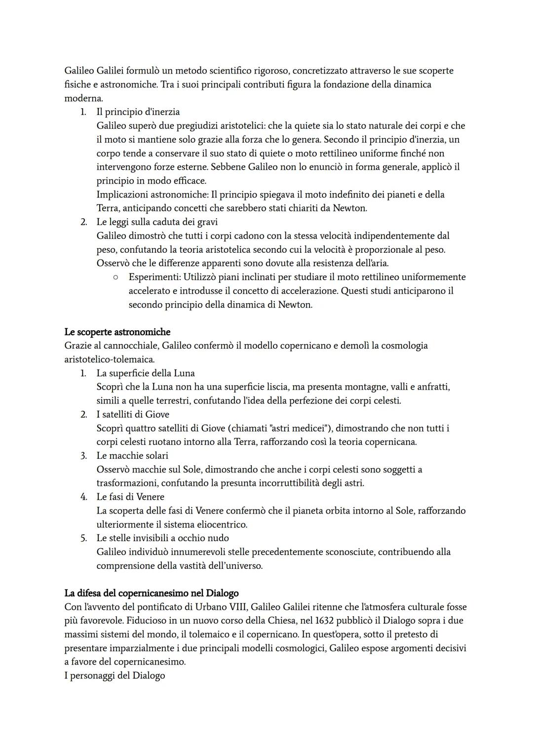 Galileo Galilei
Galileo Galilei nacque a Pisa il 15 febbraio 1564, in una famiglia di media borghesia che nel 1574 si
trasferì a Firenze. Qu