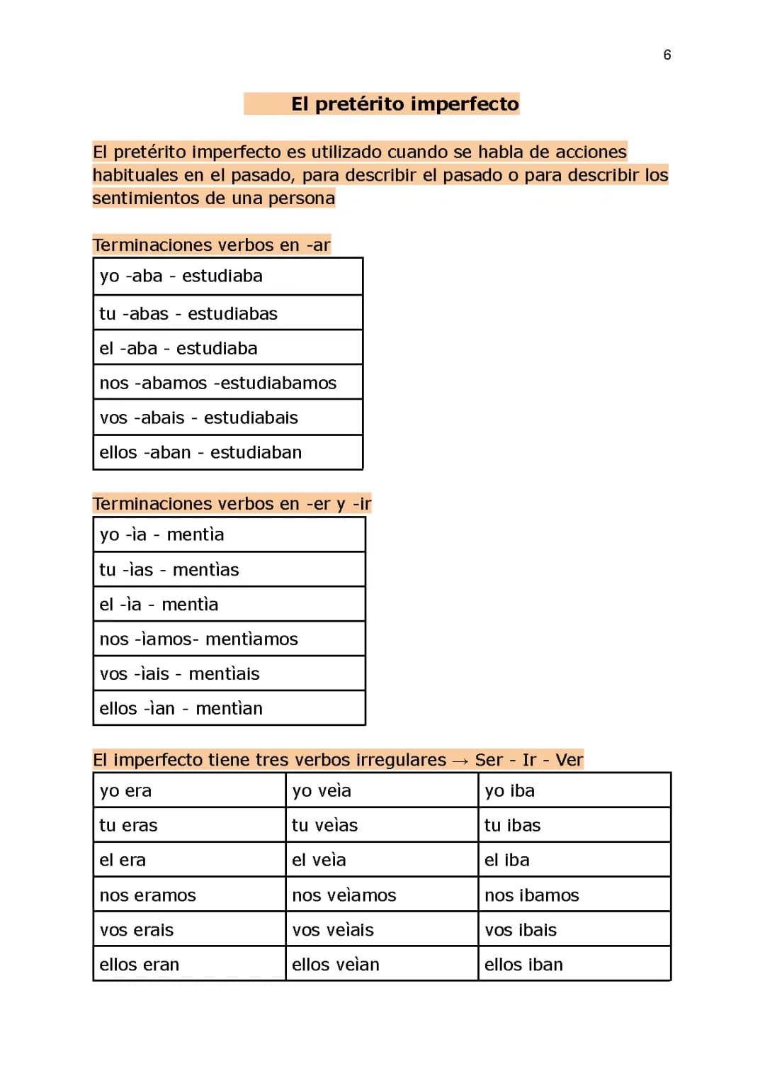 Todo sobre el Pretérito Imperfecto: Ejercicios, Verbos Irregulares y Más