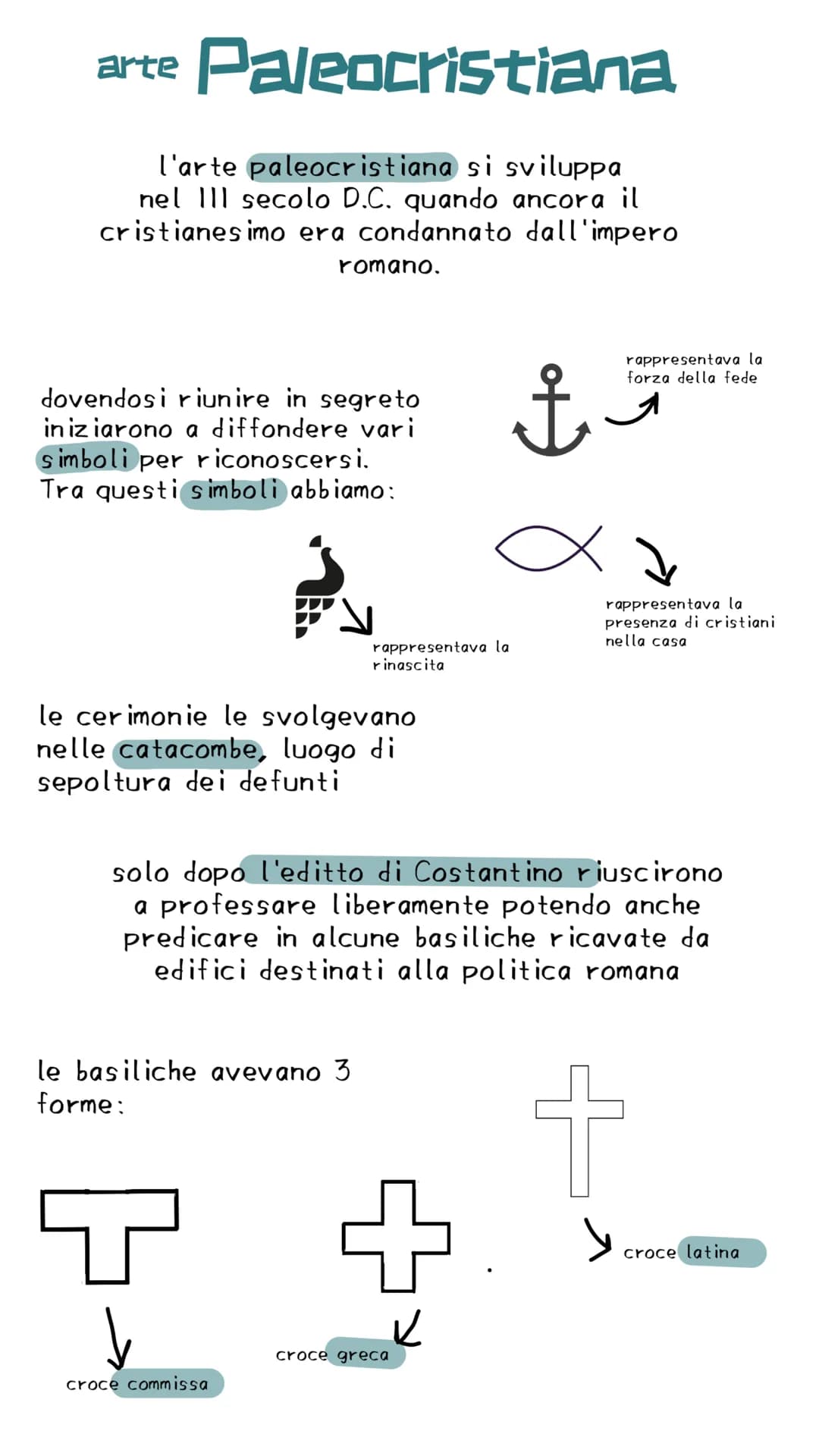 arte Paleocristiana
l'arte paleocristiana si sviluppa
nel III secolo D.C. quando ancora il
cristianesimo era condannato dall'impero
romano.
