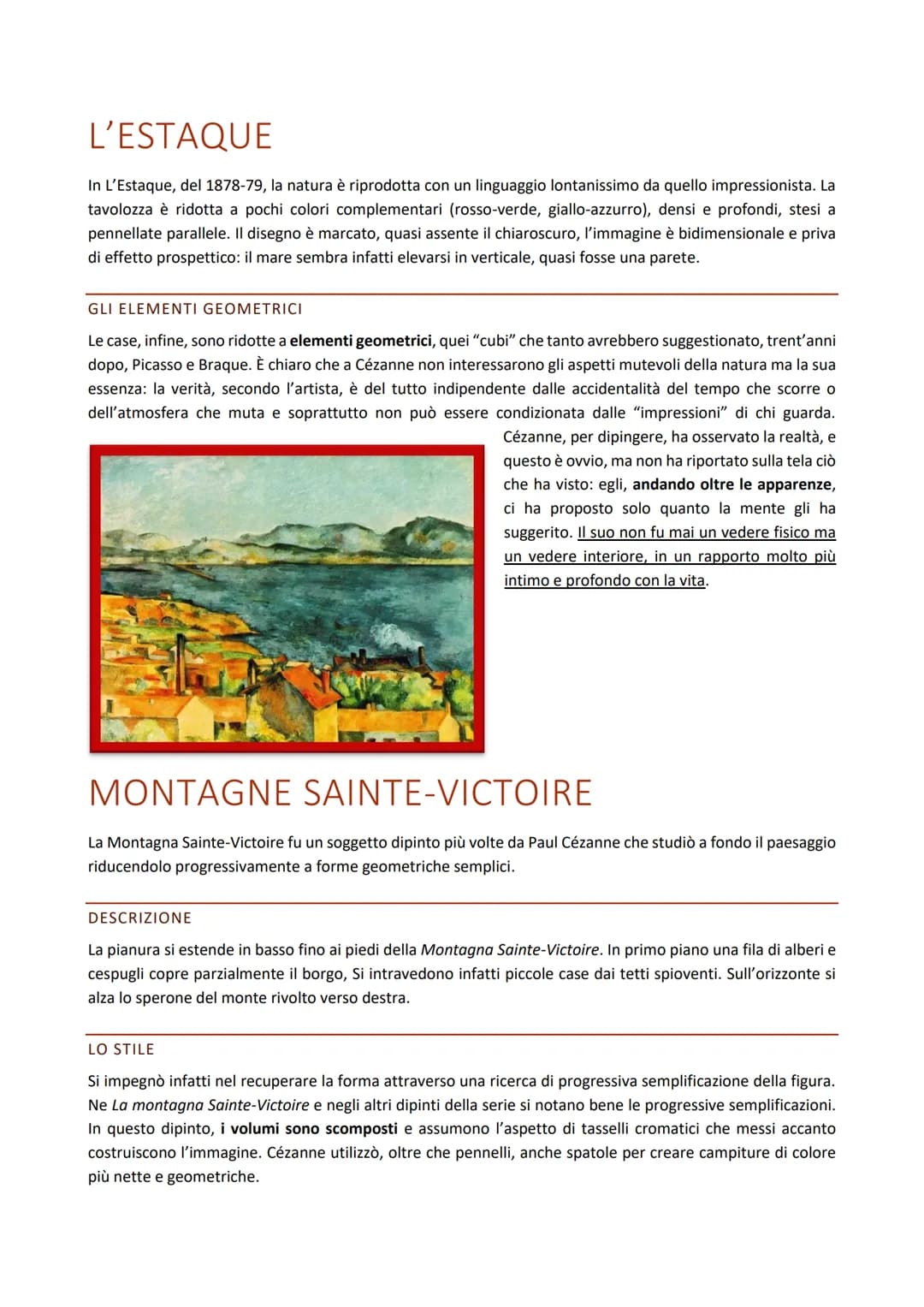 POST-IMPRESSIONISMO: CEZANNE
Dopo il primo "impulso rivoluzionario" dell'Impressionismo, nell'ultimo ventennio dell'Ottocento l'arte
europea