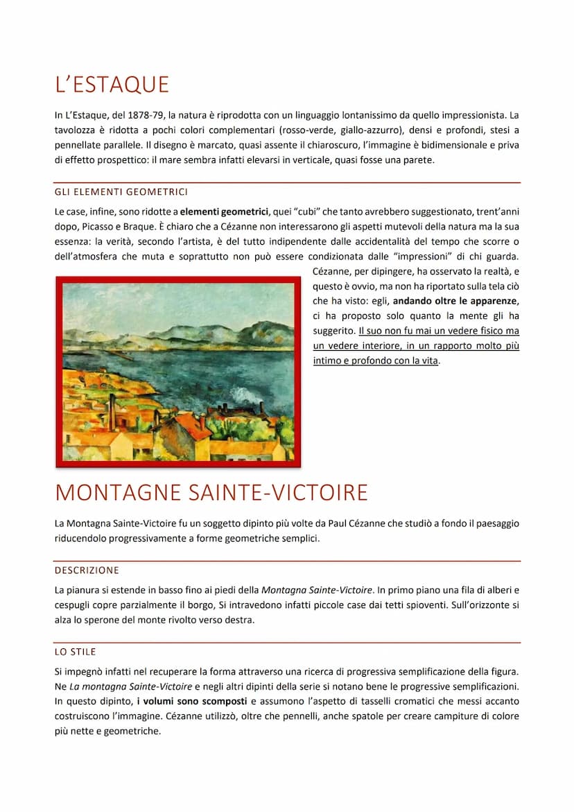 POST-IMPRESSIONISMO: CEZANNE
Dopo il primo "impulso rivoluzionario" dell'Impressionismo, nell'ultimo ventennio dell'Ottocento l'arte
europea