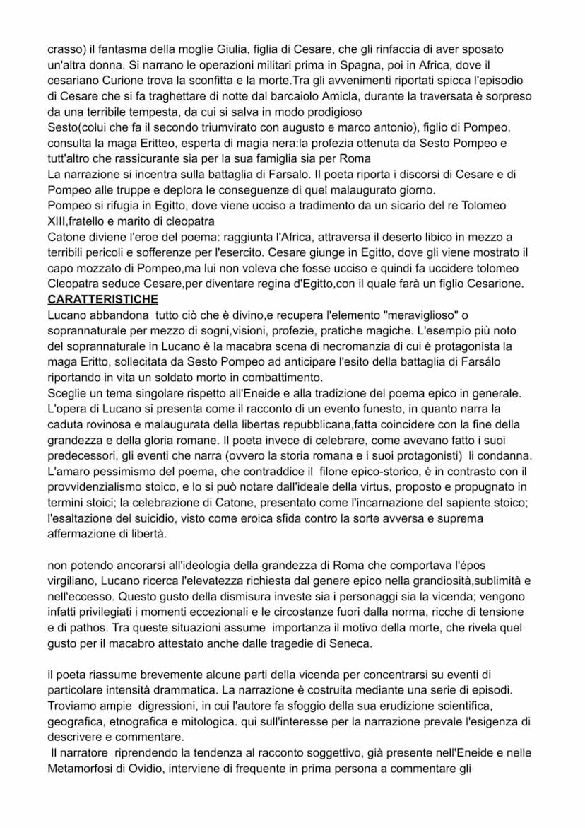 Lucano e Persio sono tra i protagonisti della fioritura letteraria che caratterizza l'età di
Nerone. Sebbene i generi a cui questi autori si