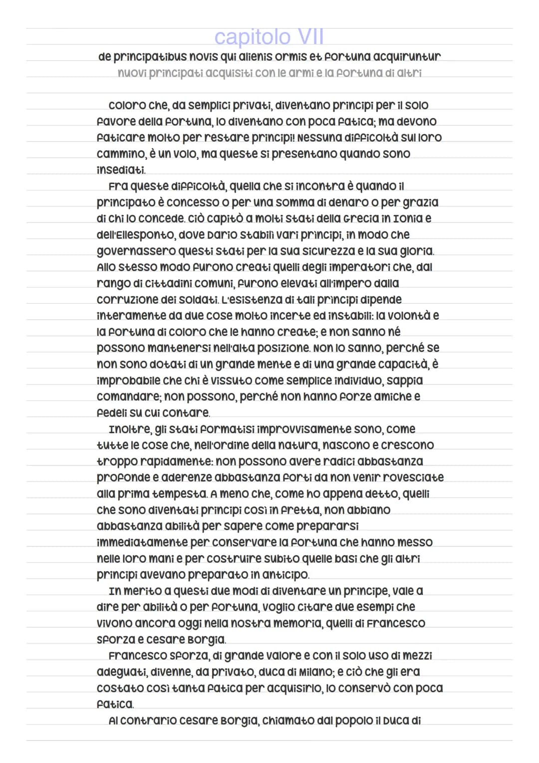 Niccolò Machiavelli
Nasce a Firenze nel 1469 da una famiglia borghese e ricevette un'istruzione di tipo
umanistico basato sui classici latin