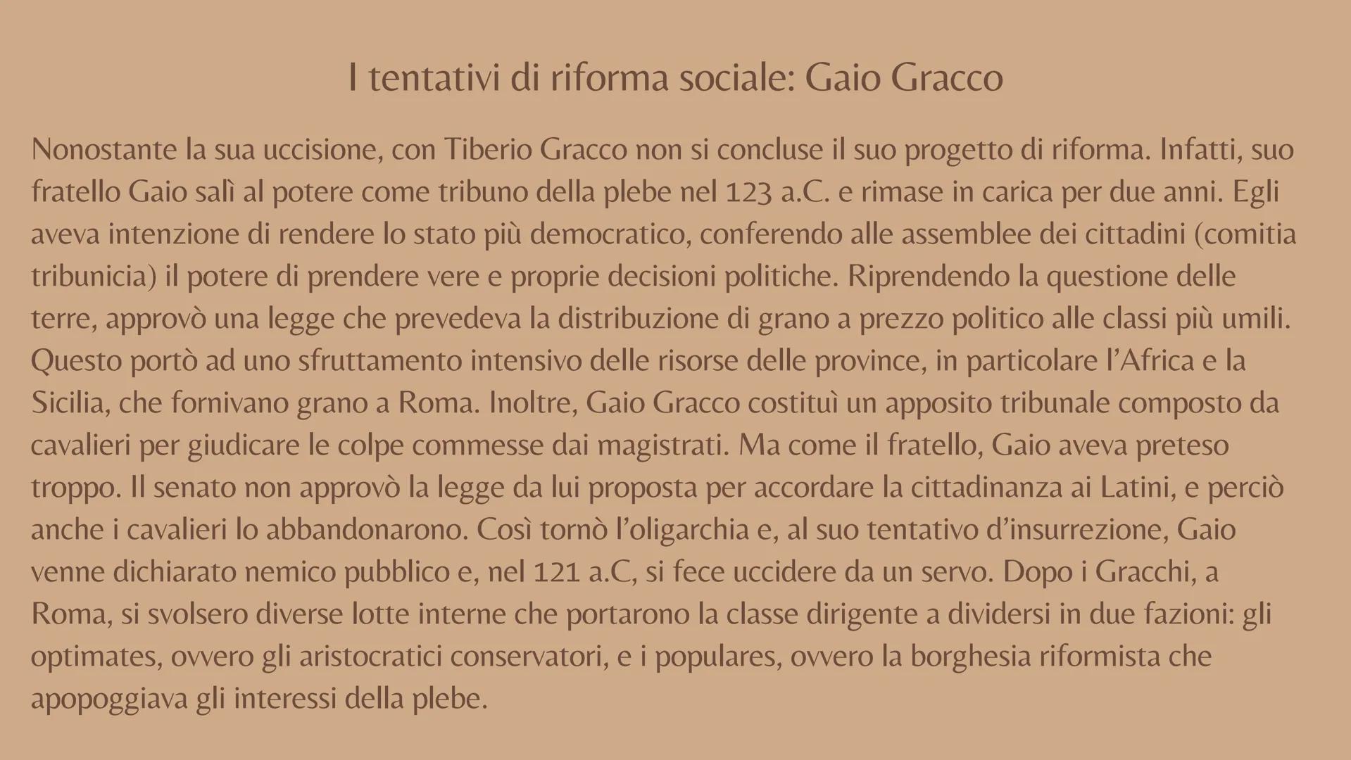 # La crisi della repubblica

I tentativi di riforma sociale dei Gracchi
Gaio Mario e le riforme dell'esercito
La guerra sociale e la prima g