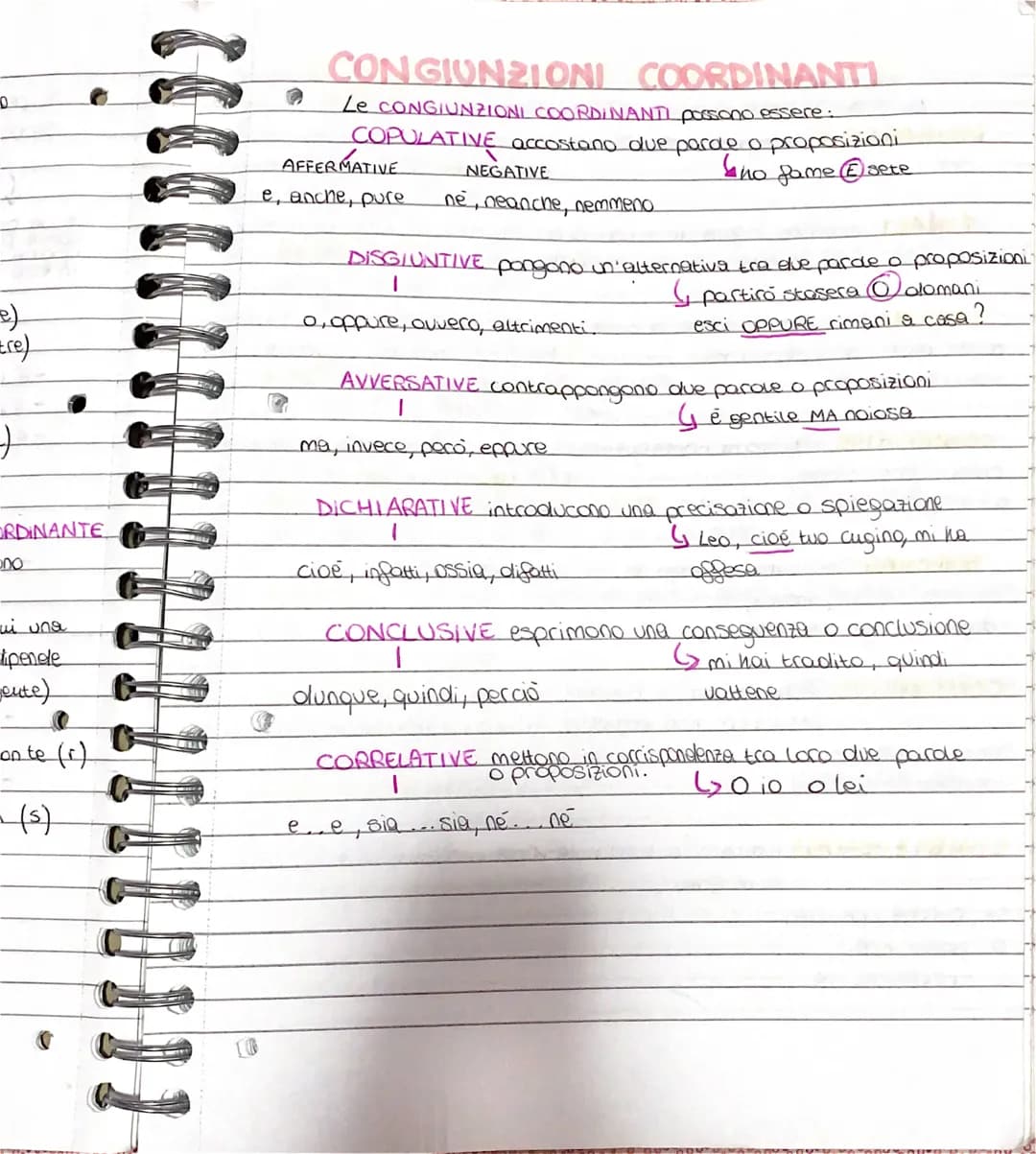D
e)
tre)
+
ORDINANTE.
ui una
dipendle
pute)
on to (i)
-(s)
CONGIUNZIONI COORDINANTI
@ Le CONGIUNZIONI COORDINANTI possono essere:
COPULATIV