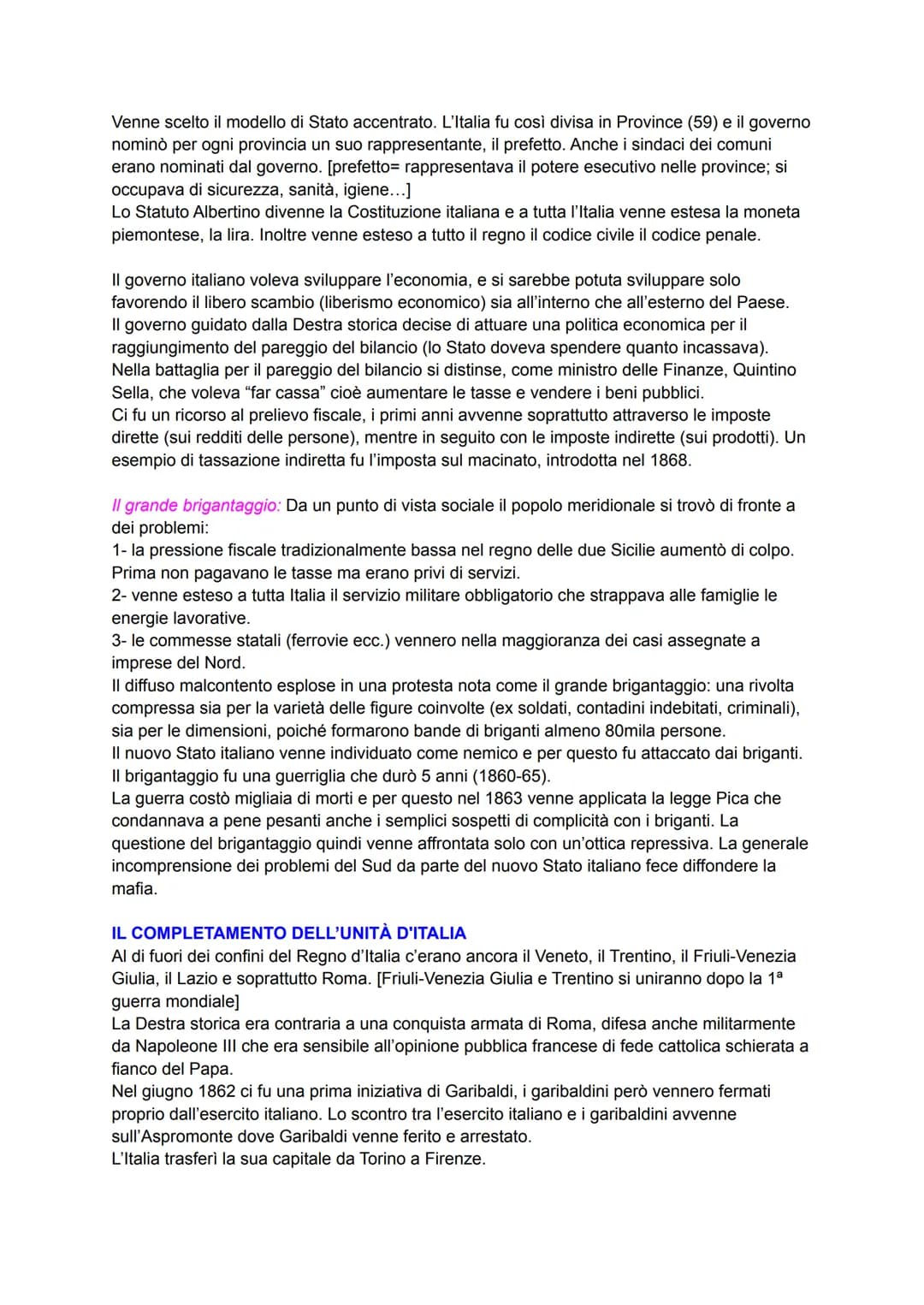 LA SPEDIZIONE DEI MILLE
La conclusione della seconda guerra d'indipendenza non significò il completo
rasserenamento della vita politica ital