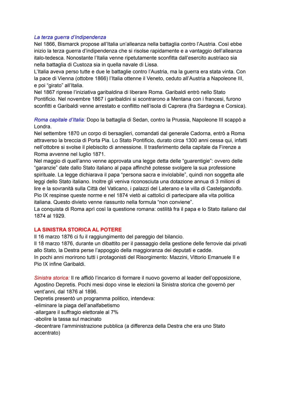 LA SPEDIZIONE DEI MILLE
La conclusione della seconda guerra d'indipendenza non significò il completo
rasserenamento della vita politica ital