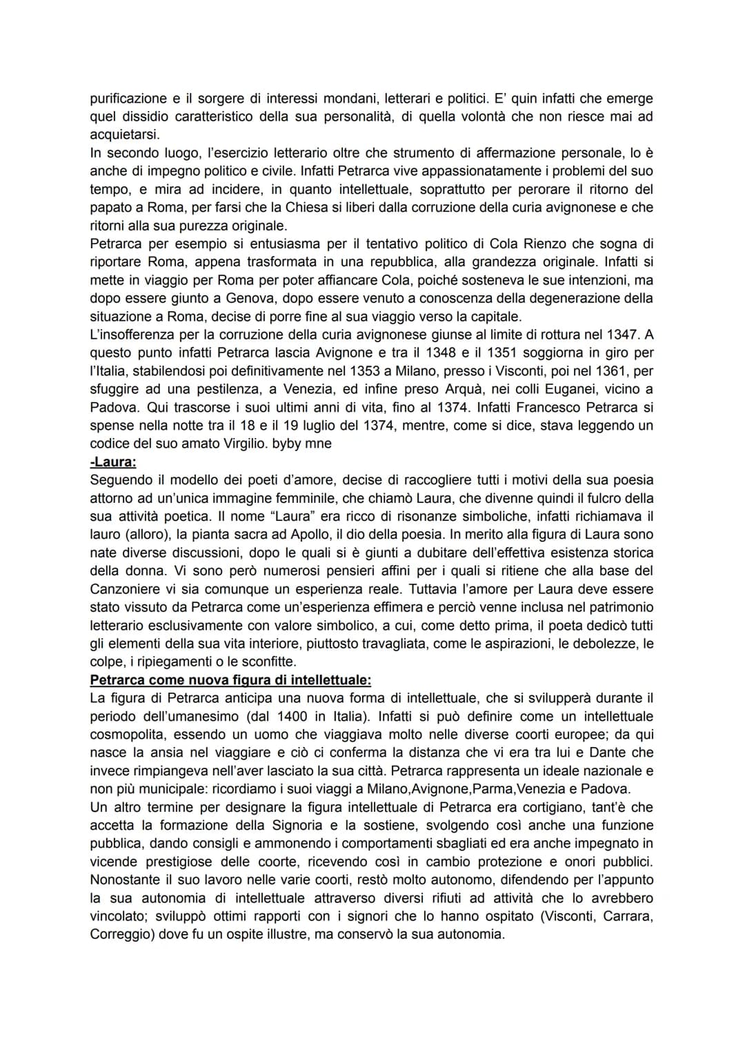 -Francesco Petrarca:
Francesco Petrarca nacque ad Arezzo il 20 luglio 1304, da una famiglia Fiorentina di
condizioni borghesi. Il padre, di 