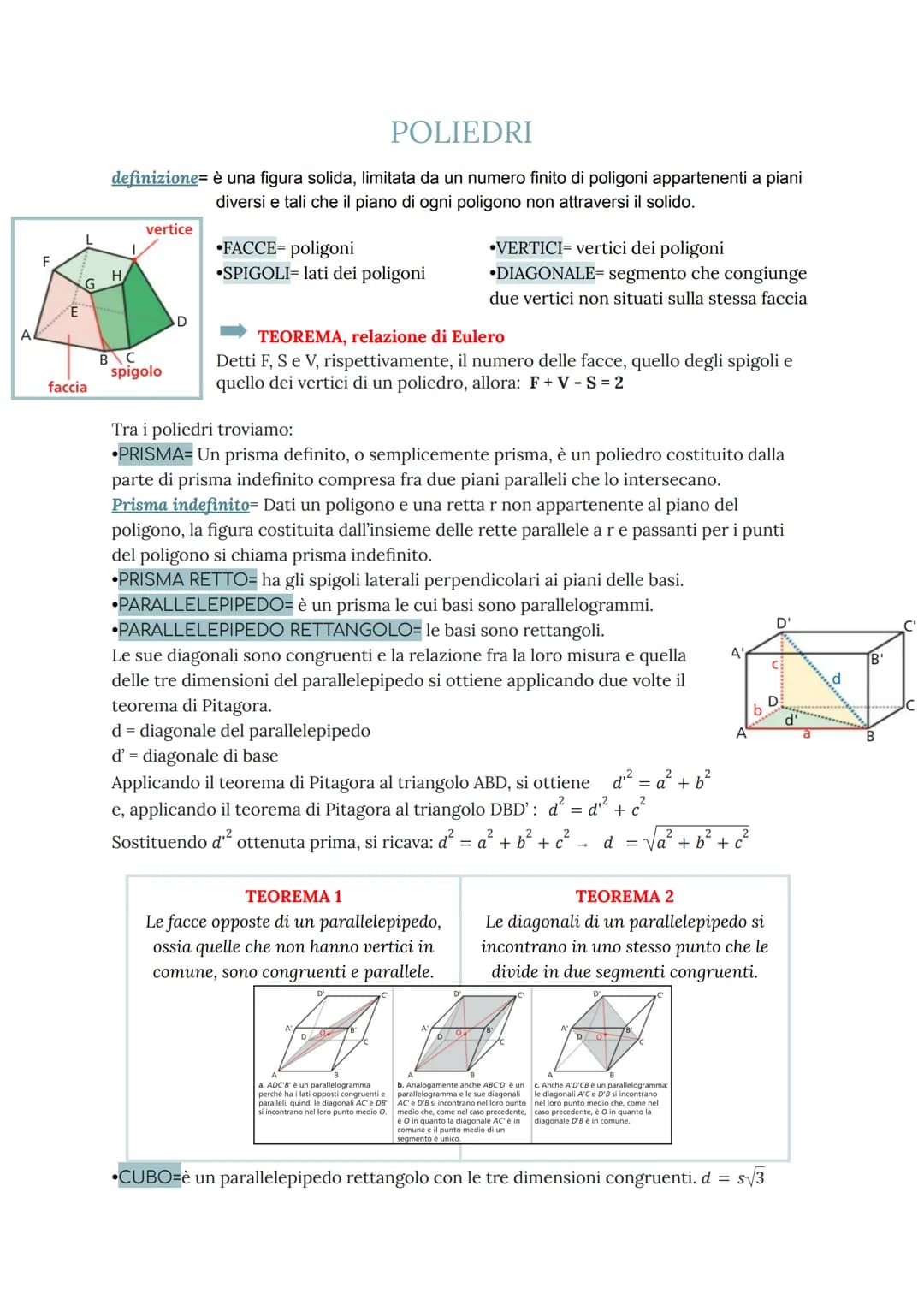 GEOMETRIA EUCLIDEA NELLO
SPAZIO
Gli enti fondamentali della geometria sono:
➤ PUNTO
> RETTA
➤ PIANO
➤ SPAZIO
SPAZIO
Nello spazio studieremo 